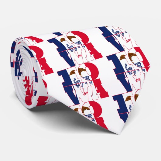 Tekst staatsvlag Iowa Stropdas (Opgerold)