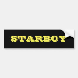  tekst STARBOY op een zwarte achtergrond Bumpersticker