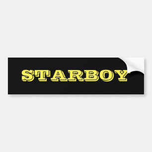  tekst STARBOY op een zwarte achtergrond Bumpersticker