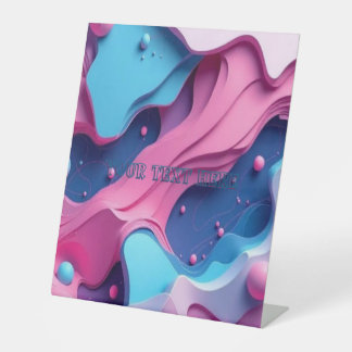 Tekst tabletop-teken toevoegen reclamebord met voetstuk