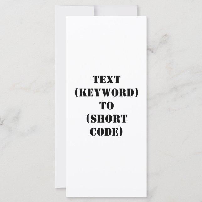 TEKST (TOETSENWOORD) AAN (KORTE CODE) (Voorkant)