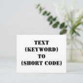 TEKST (TOETSENWOORD) AAN (KORTE CODE) BRIEFKAART (Staand voorkant)