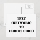 TEKST (TOETSENWOORD) AAN (KORTE CODE) BRIEFKAART (Voorkant / Achterkant)