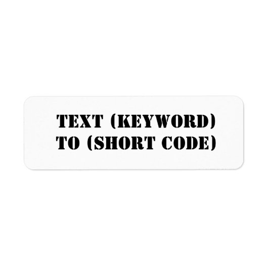TEKST (TOETSENWOORD) AAN (KORTE CODE) ETIKET (Voorkant)