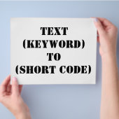 TEKST (TOETSENWOORD) AAN (KORTE CODE) FLYER (Hand)