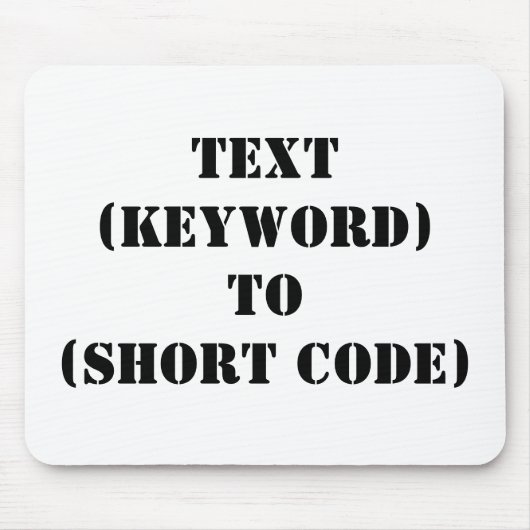 TEKST (TOETSENWOORD) AAN (KORTE CODE) MUISMAT (Voorkant)