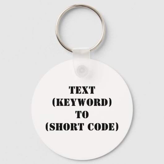 TEKST (TOETSENWOORD) AAN (KORTE CODE) SLEUTELHANGER (Voorkant)