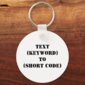 TEKST (TOETSENWOORD) AAN (KORTE CODE) SLEUTELHANGER (Voorkant)