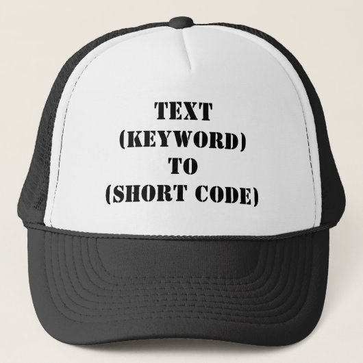 TEKST (TOETSENWOORD) AAN (KORTE CODE) TRUCKER PET (Voorkant)
