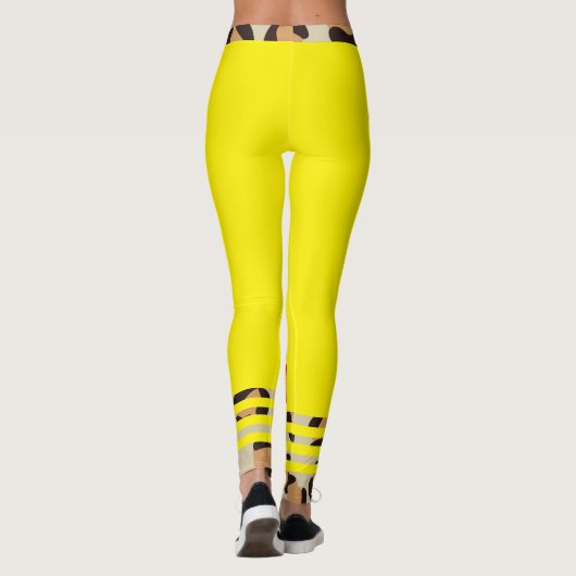 Tekst toevoegen aan Modern uniek Neon en Cheetah Leggings (Achterkant)