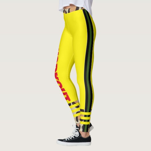 Tekst toevoegen aan Modern uniek Neon en Cheetah Leggings (Links)
