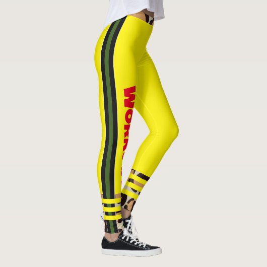 Tekst toevoegen aan Modern uniek Neon en Cheetah Leggings (Rechts)