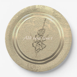 Tekst toevoegen Gouden Gladiolus   Papieren Bordje