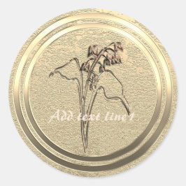 Tekst toevoegen Gouden lelietje-van-dalen Ronde Sticker