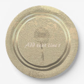 Tekst toevoegen Gouden Madeliefje Papieren Bordje (Voorkant)