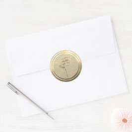 Tekst toevoegen Gouden Pansy Viola Ronde Sticker