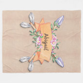 Tekst toevoegen Naam Boho-aanjagen Zacht Bruin Fleece Deken (Voorkant (Horizontaal))