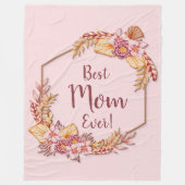 Tekst toevoegen Naam Boho Flower Lijst Beste mama Fleece Deken (Voorkant)