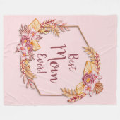 Tekst toevoegen Naam Boho Flower Lijst Beste mama Fleece Deken (Voorkant (Horizontaal))