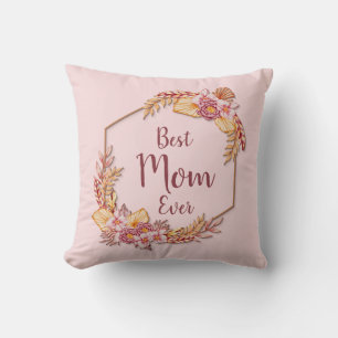 Tekst toevoegen Naam Boho Flower Lijst Beste mama Kussen