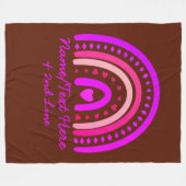 Tekst toevoegen Naam Boho Rainbow Heart Pink Brown Fleece Deken (Voorkant (Horizontaal))