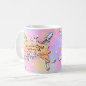 Tekst toevoegen Naam Gigi Boho-aanjagers Pinks wij Koffiemok (Voorkant links)