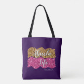 Tekst toevoegen naam #GrandmaLife Mimi Abuela Life Tote Bag (Achterkant)