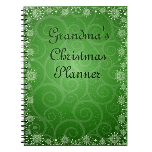 Tekst toevoegen Naam Grootmoeder kerstplanner wijz Notitieboek (Voorkant)