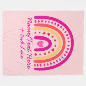 Tekst toevoegen naam wijzigen Boho Rainbow harten  Fleece Deken (Voorkant (Horizontaal))