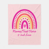 Tekst toevoegen naam wijzigen Boho Rainbow harten  Fleece Deken (Voorkant)