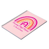 Tekst toevoegen naam wijzigen Boho Rainbow harten  Notitieboek (Linkerzijde)