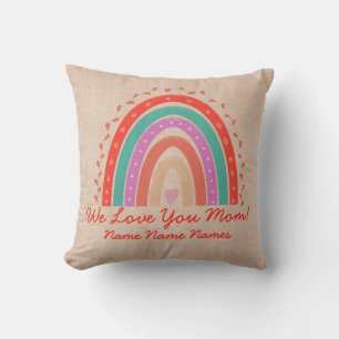 Tekst toevoegen Names Love Mam Boho Rainbow Heart Kussen
