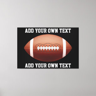 Tekst toevoegen op voetbal kussen canvas afdruk