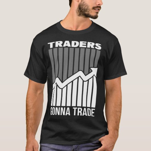 Tekst Trading Trader Markt Aandelenmarktgrafiek T-shirt (Voorkant)