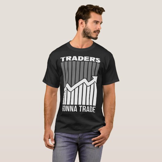 Tekst Trading Trader Markt Aandelenmarktgrafiek T-shirt (Voorkant volledig)