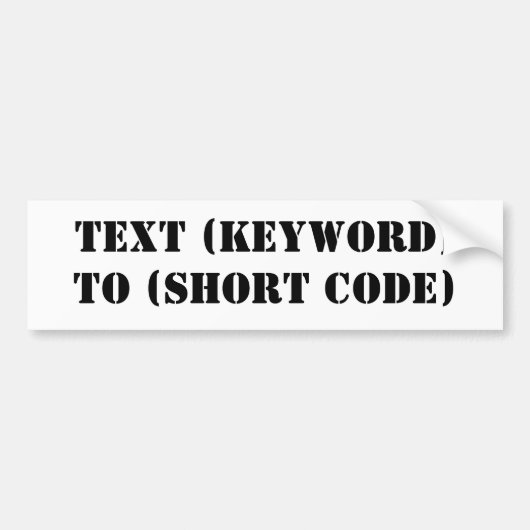TEKST (TREFWOORD) NAAR (KORTE CODE) BUMPERSTICKER (Voorkant)