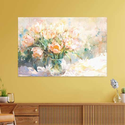 *~* Tekst TV2 NOG TULPEN Uitgerekt Canvas Print (Insitu (Woonkamer))