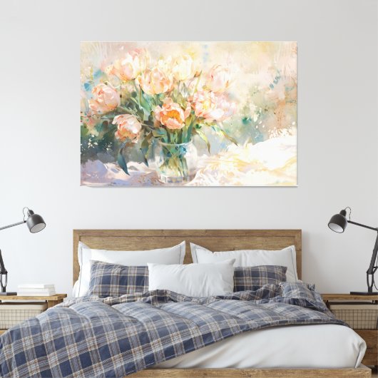 *~* Tekst TV2 NOG TULPEN Uitgerekt Canvas Print (Insitu (Slaapkamer))