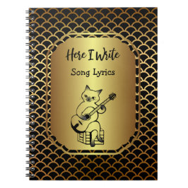 Tekst van Black and Gold Scallop Song Notitieboek