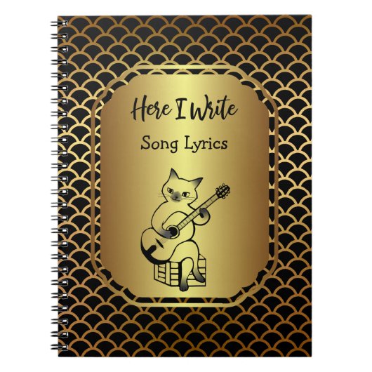 Tekst van Black and Gold Scallop Song Notitieboek (Voorkant)