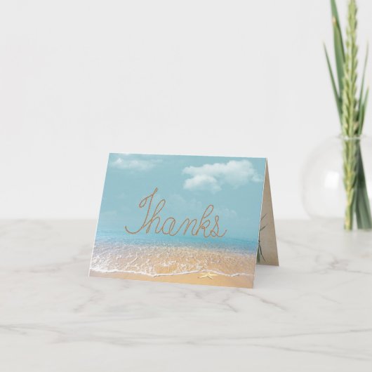 Tekst van de BEDANKT op het strand (Voorkant)