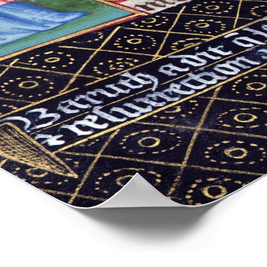 Tekst van de Magnificat met een afbeelding van Poster (Hoek)