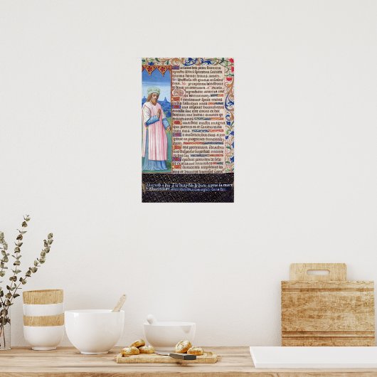 Tekst van de Magnificat met een afbeelding van Poster (Keuken)