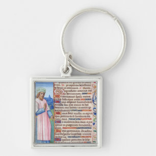 Tekst van de Magnificat met een portret van Sleutelhanger
