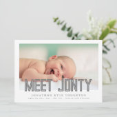 TEKST VAN DE OUDE KLOOF: NIEUWE geboorte van baby' Aankondiging (Staand voorkant)