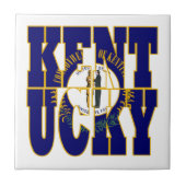 Tekst van de staatsvlag van Kentucky Tegeltje (Voorkant)
