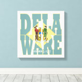 Tekst van de statusvlag Delaware Canvas Afdruk (Insitu (Houten vloer))