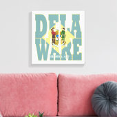 Tekst van de statusvlag Delaware Canvas Afdruk (Insitu (Woonkamer))