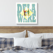 Tekst van de statusvlag Delaware Canvas Afdruk (Insitu (Slaapkamer))