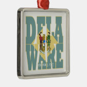 Tekst van de statusvlag Delaware Metalen Ornament (Rechts)